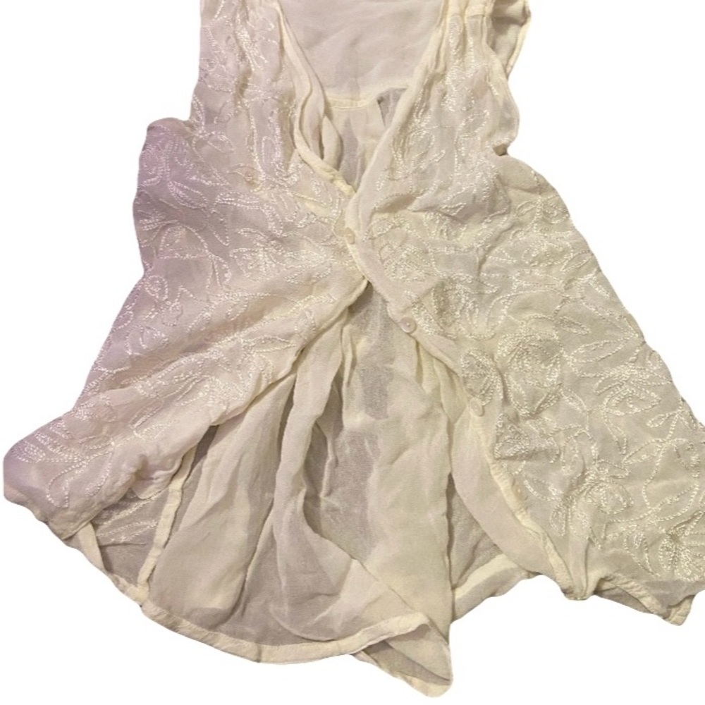 ANDREA FENZI Cream Sheer Blouse